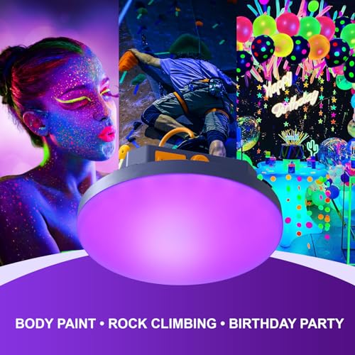 96 LED 395nm UV / 6500K Flashlight Camping Blacklight , 10000mAh Rechargeable, 3000 Lumens, Glow Lights for Party , Bedroom, Fluorescent Poster , Dog/Cat Urine , Bed Bug ,Halloween Black Light (UV) - color: UV