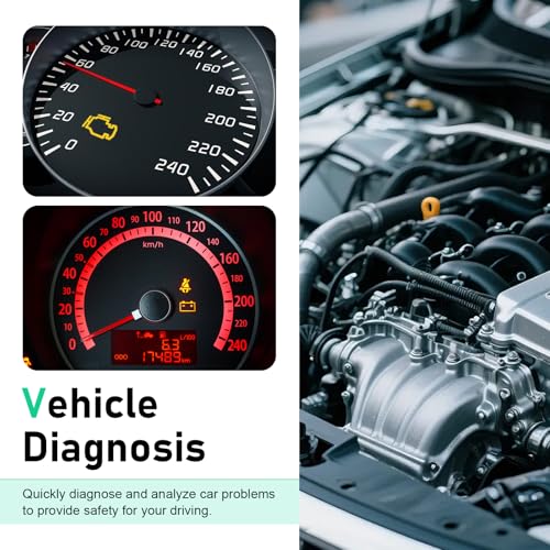 1 PC Car Bluetooth OBD2 Diagnostic Tool, Real-time Monitoring ELM327 V2.1 Code Reader, Mini Anti-interference Scanner for Reset Clear Engine Light, Universal for Android IOS Windows (Black)