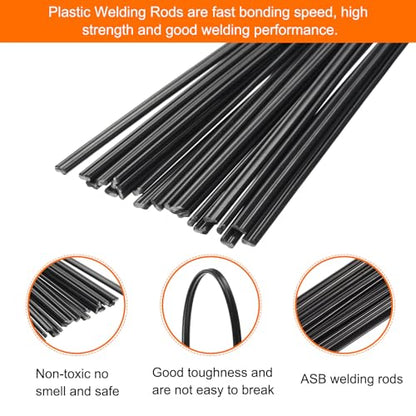 MECCANIXITY 20pcs 8 Inch Plastic Welding Rods ABS Welding Strips Welder Rods for Plastic Welder,Car Bumper, Kayak Repair, Black - color: Black, size: 8 Inch