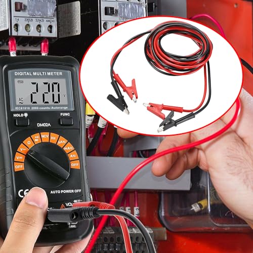 Sumnacon Dual Ended Crocodile Alligator Clips, 15A Test Lead Wire Cable with Insulators Clips, 2Pcs 9.8 Ft/3M Test Flexible Cable with Protective Jack Copper Clamps for Electrical Testing - size: 3 m