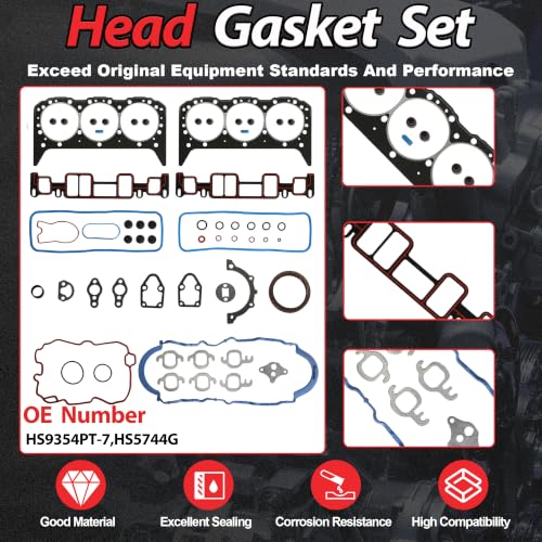 LU3 4.3L OHV Full Gasket Set with Head Bolts For Chevy/GMC 2007-2014 | Fit For Chevy Express Silverado 1500 Silverado 1500 Classic GMC Savana 1500 Sierra 1500 Sierra 1500 Classic - color: For GM 4.3L 2007-2014