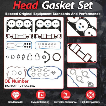 LU3 4.3L OHV Full Gasket Set with Head Bolts For Chevy/GMC 2007-2014 | Fit For Chevy Express Silverado 1500 Silverado 1500 Classic GMC Savana 1500 Sierra 1500 Sierra 1500 Classic - color: For GM 4.3L 2007-2014