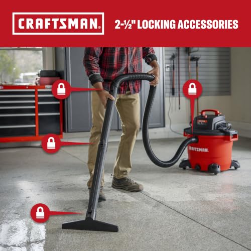 CRAFTSMAN CMXEVBE18695 16 Gallon 6.5 Peak HP Wet Dry Shop Vacuum - size: 16 Gallon 6.5 Peak HP w/Diffuser