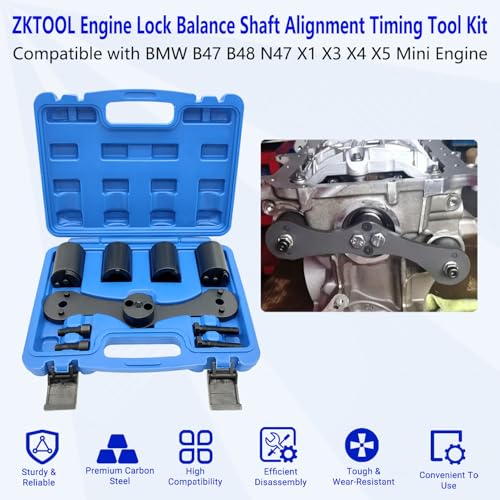 ZKTOOL Engine Lock Balance Shaft Alignment Timing Tool Kit，Compatible with BMW B47 B48 N47 X1 X3 X4 X5 Mini Engine, Oil Pump Sprocket Holding Tool, OEM 2288054,118750, 118790, 118791, 118792, 118793 - color: Engine Balance Shaft Timing Tool