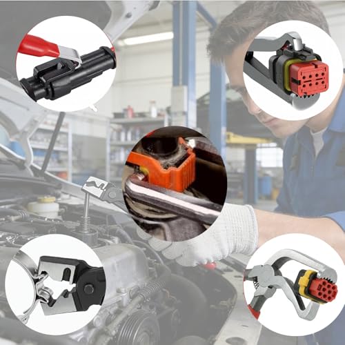 Automotive Electrical Disconnect Pliers Kit | Upgraded High-Carbon Steel, Connector Release Tool Set, Straight & Angled Pliers, Terminal Removal Tool - size: 4SET