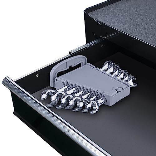 EFFICERE 6-Piece Metric and SAE Flare Nut Wrench Set with Rack | Metric 10mm - 17mm, Inch 3/8” - 11/16” | Cr-V Steel, 6-Point Double-End Design, Best Line Wrench for Fuel, Brake, Air Conditioning - size: Metric & SAE Set, 6-Piece