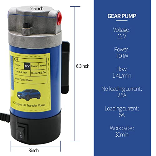 oil change pump extractor kit Engine Oil Pump Portable Electric Self-Priming Motor for Car, Jet Ski, Truck, Camper, Motorbike,ATV,RV, Boat100W
