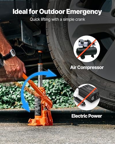 VEVOR Hydraulic Bottle Jack, 4 Ton (8818.4 lbs) Capacity, 7.3-13.8 Inch Lifting Range, Heavy Duty Welded Bottle Jack for Car, SUV, Pickup, Auto Repair, House Lift and Agricultural Equipment, Orange - size: 4T