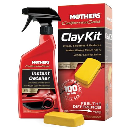 Mothers California Gold Clay Kit, 1 100-gram Clay Bar (07241) | Removes Contaminants, Restores Brilliance & Smoothness of Paint, Chrome, Glass & Plastics - style: 1 bar