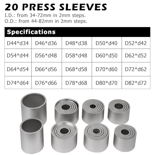 DAYUAN Pull and Press Sleeve Kit with 28 Pcs Bundle with 14pcs Bearing Separator Puller Set
