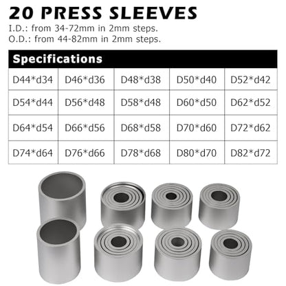 DAYUAN Pull and Press Sleeve Kit with 28 Pcs Bundle with 14pcs Bearing Separator Puller Set