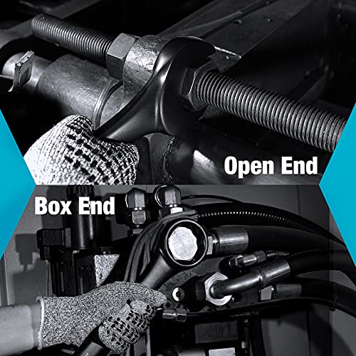 DURATECH Jumbo Combination Wrench Set, SAE, CR-V Steel | Black Electrocoat，1-3/8", 1-1/2", 1-5/8", 1-3/4", 1-7/8", 2" wrench， with Pouch - size: SAE