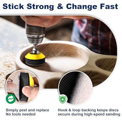 367 PCS 2 Inch Wet Dry Sanding Discs 60-10000 Grit Hook and Loop Sandpaper | Drill Sanding Attachment Sanding Polishing Kit Headlight Restoration Kit for Auto Metal Glass Resin Wood Jewelry - color: 2 Inch Sanding Discs
