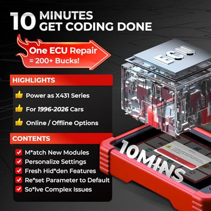 Launch X431 CRP919X OBD2 Scanner, 2026 US Ver. ECU Coding Car Scanner, Bidirectional Scan Tool, CANFD/DOIP, FCA Autoauth, 35+ Service,10.0 OS As X431, 4000+ Active Test,OE All System Diagnostic Tool | Bidirectional Scan Tool, 35+ Service, 4000+ Active Tes