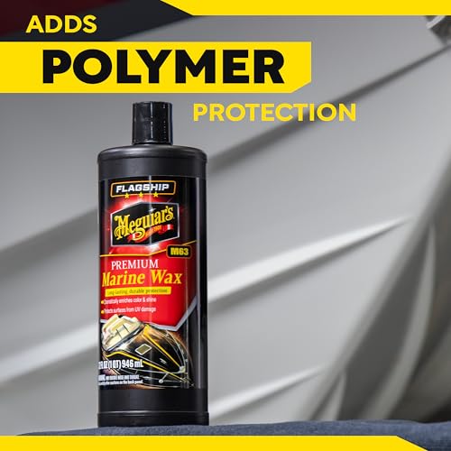 Meguiar's M6332 Flagship Premium Marine Wax, Easy to Use Boat Polish and Wax, Remove Scratches, Swirls, and Oxidation While Leaving Lasting Protection, 32 Oz Bottle - size: 32 Fl Oz (Pack of 1)