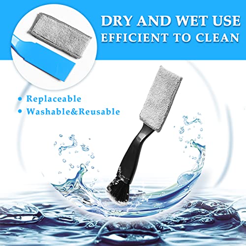 Ziciner 2 PCS Double Head Brush for Car Clean, Soft Auto Interior Duster Detailing Brushes, Universal Vehicle Dashboard Screen, Air Vents, Computer etc Cleaning Tool Accessories (Black) - color: Black, 2 PCS