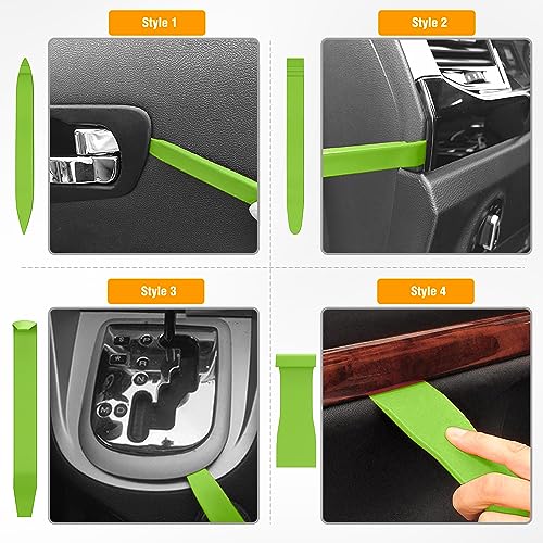 GOOACC 8PCS Auto Trim Removal Tool Kit No-Scratch Removal Tool Kit for Car Audio Dash Panel Window Molding Fastener Remover Tool Kit-Green - color: Green, size: 8PCS Trim Removal