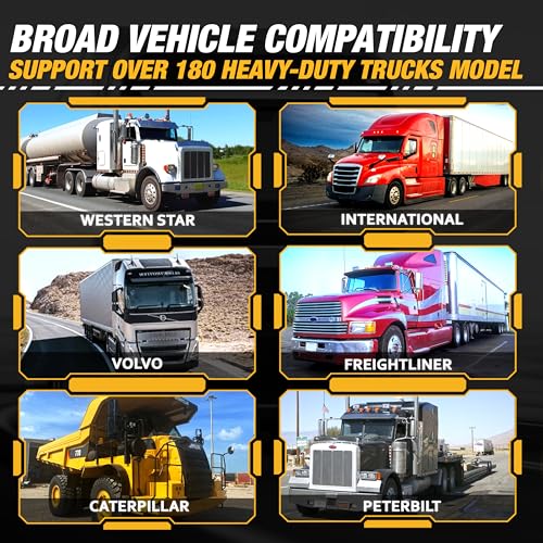 Diesel Laptops Heavy Duty Truck Scanner with DPF Regens Diesel Decoder Mobile Diagnostic Tool for Use with Cummins, Volvo, Paccar, International Vehicles and Repair Information for iOS & Android