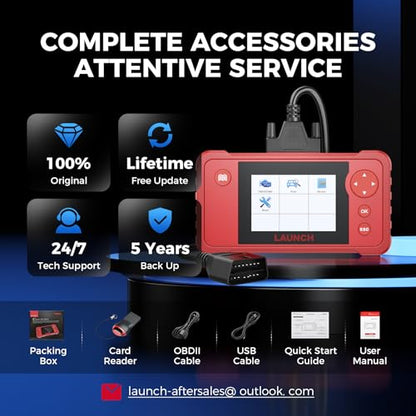 LAUNCH X431 Creader VII+ V2.0 Car Code Reader 2026,Full EOBD OBD2 Scanner Testing Engine/Transmission/ABS/Airbag System, 3 Reset Oil Service/Throttle Relearn/SAS Reset, Lifetime Free Update
