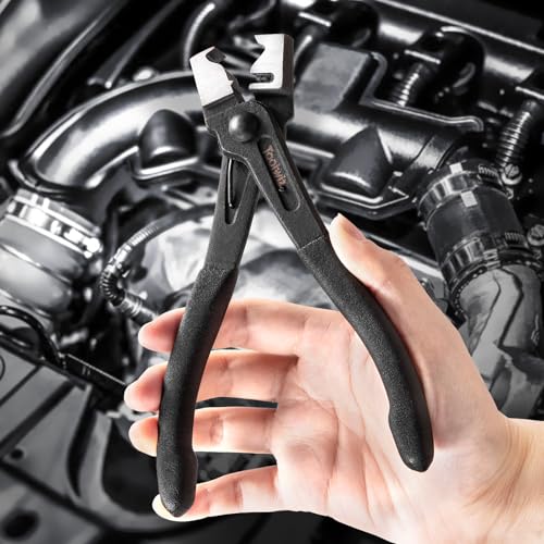 Toolwiz Clic & Clic-R Type Hose Clamp Pliers, CV Boot Clamp Tool | Radiator Spring Collar, Automotive Maintenance Tools, for Fuel Line, Silicone Vacuum Hose, Air Tube, Water Pipe - style: 1Pcs Clic-R Type Hose Clamp Pliers