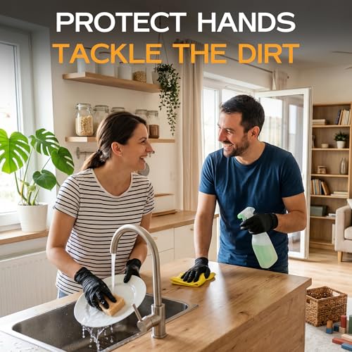 HEAVY DUTY 6 Mil Nitrile Gloves Disposable Latex Free Black Rubber Mechanic Tattoo Cleaning Cooking Gloves 1000PCs - color: Black-100, size: X-Large