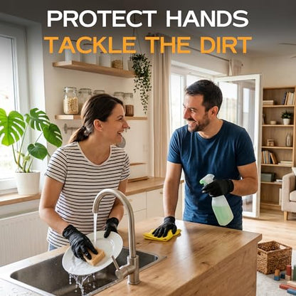 HEAVY DUTY 6 Mil Nitrile Gloves Disposable Latex Free Black Rubber Mechanic Tattoo Cleaning Cooking Gloves 1000PCs - color: Black-1000pcs, size: Large