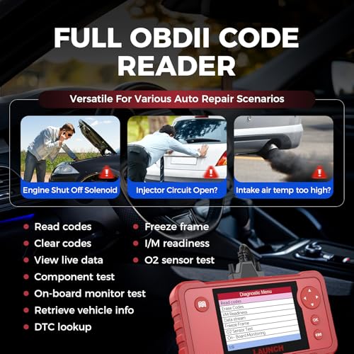LAUNCH X431 Creader VII+ V2.0 Car Code Reader 2026,Full EOBD OBD2 Scanner Testing Engine/Transmission/ABS/Airbag System, 3 Reset Oil Service/Throttle Relearn/SAS Reset, Lifetime Free Update