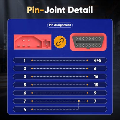 Autel 7 Pin OBD1 to OBD2 Adapter Cable for Ford, 7Pin OBD1 to 16 Pin OBD2 Diagnostic Cable, Fit for Ford Vehicles with 7Pin Port, Work with Scan Tool and Code Reader