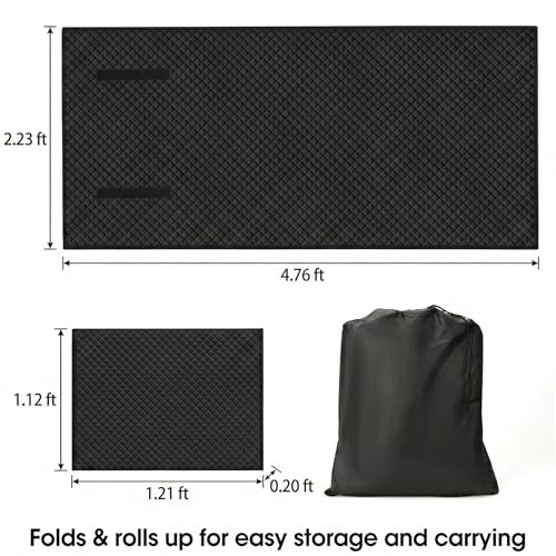 Rolling Creeper Mat, 60x28 Inch Foldable Under Car Repair Mat with Storage Bag, Portable Mechanics Pad for Low Clearance, Automotive Garage Ground Work Tool
