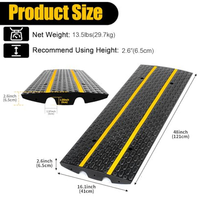 Rubber Driveway Ramps, Heavy Duty 66139lbs Weight Capacity Low Profile Car Ramps, Threshold Ramp for Loading Dock, Garage, Sidewalk, Truck, Scooter, Bike, Motorcycle & Wheelchair