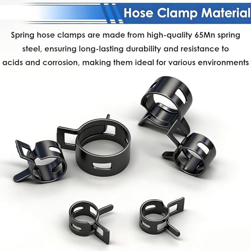 smseace 406Pcs 6-25mm Spring Band Hose Clamps With Plier 13-sizes Constant Tension Hose Clamp used for Fuel Line，Vacuum Hose，Air Hose - size: 6-25mm 406pcs