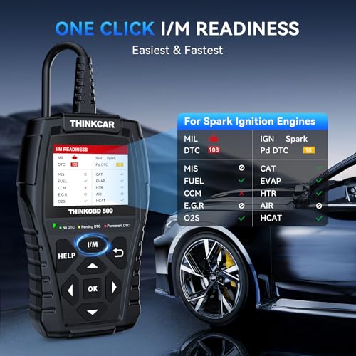 THINKCAR Thinkobd 500 OBD2 Scanner Check Engine Car Code Reader, Full OBD II CAN Diagnostic Scan Tool, Read and Clear Error Codes, Live Data, Vehicle Report, 2.8 Inches Dispaly - size: OBD500