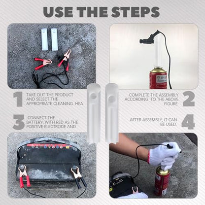Fuel Injector Cleaner Kit, Universal Fuel Injector Flush Cleaner Adapter DIY Cleaning Tool Kit with Test Lead, for Car Fuel Injector Tester Fuel Pump Pressure Test