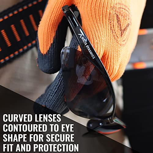 Malta Dynamics APEX Safety Glasses – Anti Scratch and Anti Fog Protection, Construction Safety Glasses for Men and Women, ISEA & ANSI Z87 Compliant (Tinted, 12 Pairs) - color: Tinted - 12 Pair