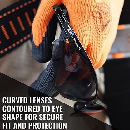 Malta Dynamics APEX Safety Glasses – Anti Scratch and Anti Fog Protection, Construction Safety Glasses for Men and Women, ISEA & ANSI Z87 Compliant (Tinted, 12 Pairs) - color: Tinted - 12 Pair