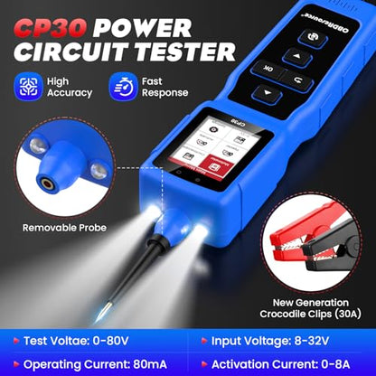 OBDResource Power Circuit Probe Tester Fuse Test Light Short Circuit Finder | 0-80V DC Circuit Tester Automotive, Car Fuse Tester, CP30 Auto Electrical Circuit Tester, Automotive Tool