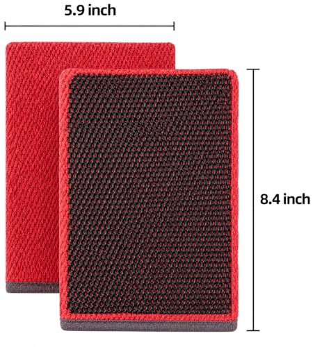 Tidy Monster 2 Pack Clay Bar Mitt for Car Detailing, Medium Grade Auto Magic Clay Towel, Scratch-Free and Paint Safe, for Cleaning Polishing Detailing Cars Paint, Glass, Wheels (Red) - color: Red