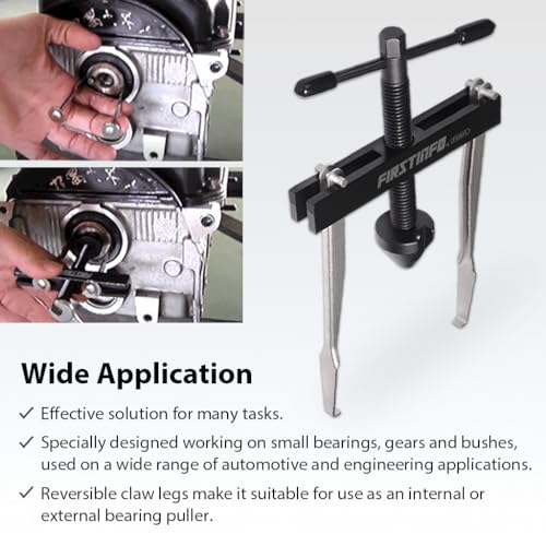 FIRSTINFO Crankshaft Camshaft Seal Puller with 2 Pairs of Hooks | Fits 27-80 mm / 1-3.1" oil seals removal • 4.6 in x2 + 2.87 in x2 hooks • Hook-tip engagement • Made in Taiwan - size: Removal Puller Kit