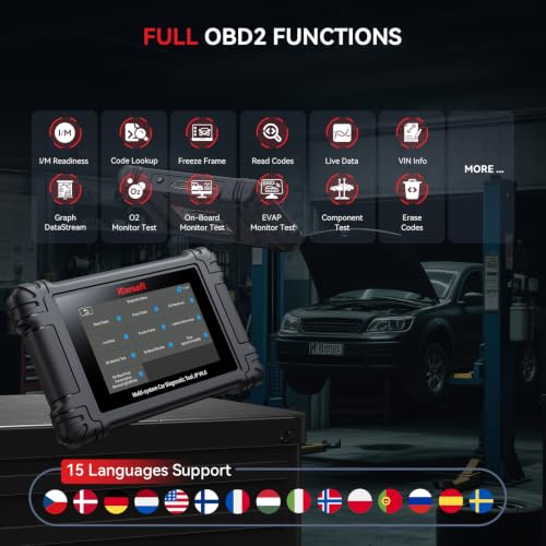iCarsoft JP V4.0 Bidirectional Diagnostic Tool for Japanese/Korean Cars (Honda/Toyota/Nissan/Kia etc), All System 49Services + Active Test OBD2 Scanner, Battery Registration, CAB-FD,Free Update