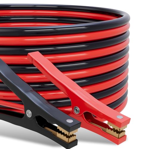 Heavy Duty Jumper Cables for Car Battery, 8 Gauge 12 Feet 600AMP, Automotive Booster Cables for Jump Starting Dead or Weak Batteries, Carrying Bag Included - size: 8 Gauge （12FT）