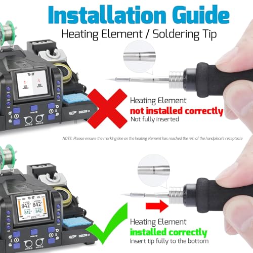 WEP 982D-II 2-In-1 Micro Soldering Kit with Type-210 and 245 Micro Soldering Iron; Automatic Calibration, Adaptive Display Mode, 3 Pre-set Channels, Dynamic LCD Display, Automatic Sleep Mode and More