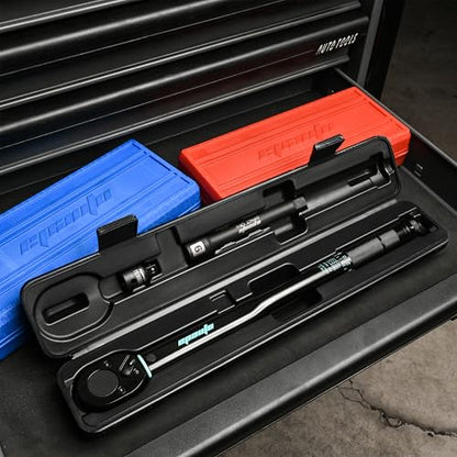 EPAuto 1/2-inch Drive Click Torque Wrench, 10-150 ft/lb, 13.6-203.5 N/m, Black | 1/2-inch 10-150 ft/lb, 13.6-203.5 N/m - size: 1/2-Inch Drive 10-150 ft-lb