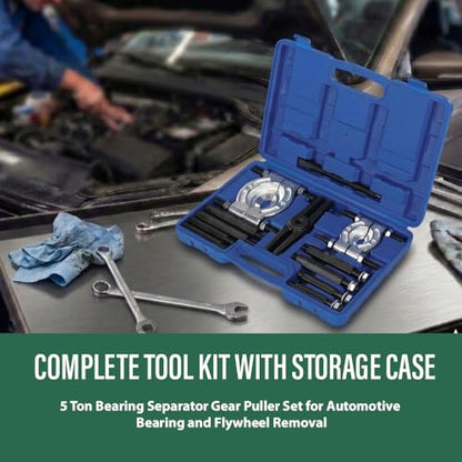 GRAND ORANGE 5-Ton Bearing Separator Set Flywheel Gear Puller Kit | 12PCS Heavy Duty 45# Steel with Storage Case