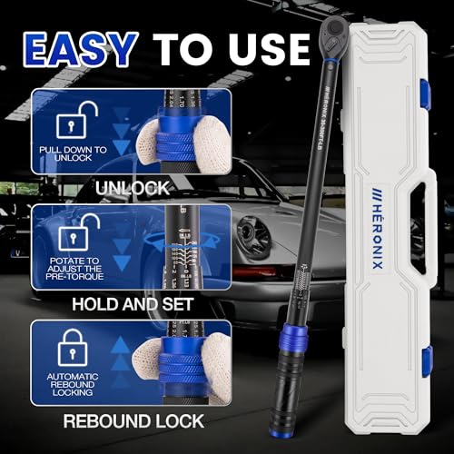 1/2-Inch Drive Click Torque Wrench, 30-300 ft-lb (40.7-406.8 Nm), ±3% Accuracy 72-Tooth Dual-Direction Ratchet, Mechanical Hand Tool for Lug Nuts, Tire Change, Truck & Auto Maintenance - size: 1/2" DR.『30-300 FT.LB』