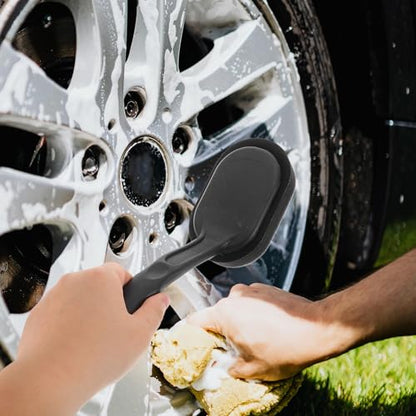 Garneck Car Tire Waxing Brush Set with Replaceable Sponge Pads, 6pcs Sturdy Tire Shine Applicator for Automotive Detailing and Wheel Cleaning