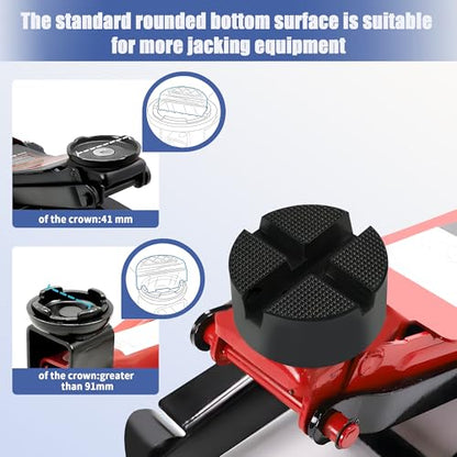 Floor Jack pad,Car Pinch Weld Jack Pad Adapter Upgraded Universal X-Slot Rubber Pad Frame Rail Adapter 1Pack (Size 3.9in Wide * 1.9in Thick)