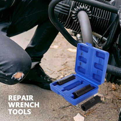 VALICLUD Motorcycle Clutch Centering Tool and Wheel Lock Removal Kit with 4-claw Socket for Front Fork Bearing Race Puller, Motorcycle Maintenance Wrench for Hub and Shock Wrench