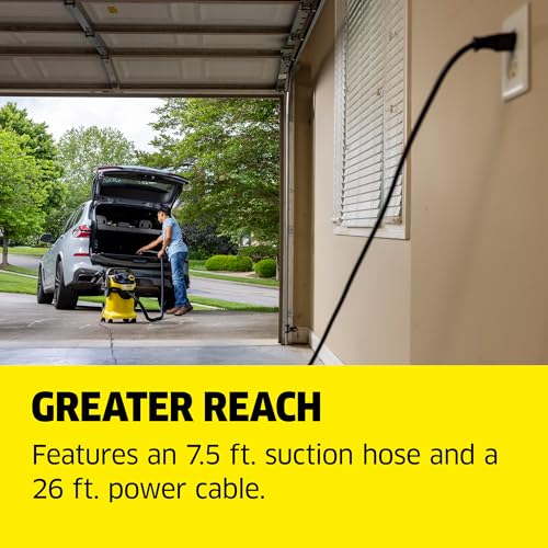 KÄRCHER Shop Vacuum WD 5 P, 6.6 Gal, 6.0 Peak HP, 33 ft Reach, Wet Dry Vacuum Cleaner, Heavy Duty, Blower Function, Crevice Tool, Floor Nozzle, Great for DIY Projects and Workshops - style: WD 5/P