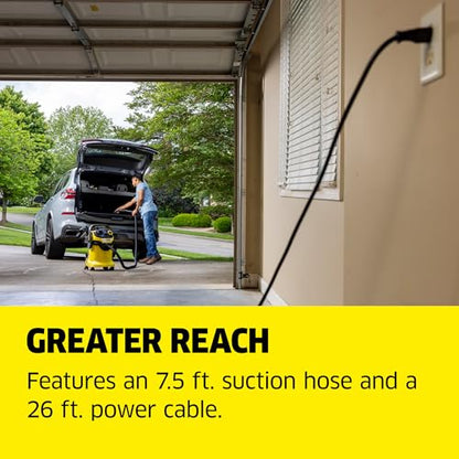 KÄRCHER Shop Vacuum WD 5 P, 6.6 Gal, 6.0 Peak HP, 33 ft Reach, Wet Dry Vacuum Cleaner, Heavy Duty, Blower Function, Crevice Tool, Floor Nozzle, Great for DIY Projects and Workshops - style: WD 5/P