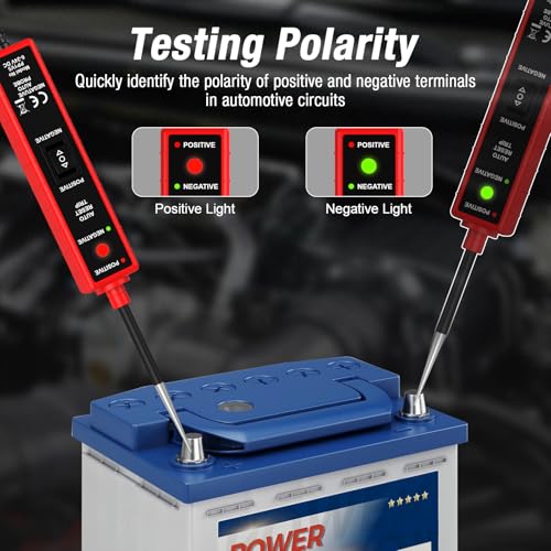 Power Circuit Probe Tester Automotive, 6V-24V DC Car Test Light | Circuit Short&Open Finder, Car Circuit Tester Diagnostic Tool with Continuity/Component/Grouding/Polarity Test - color: CC0361-Red